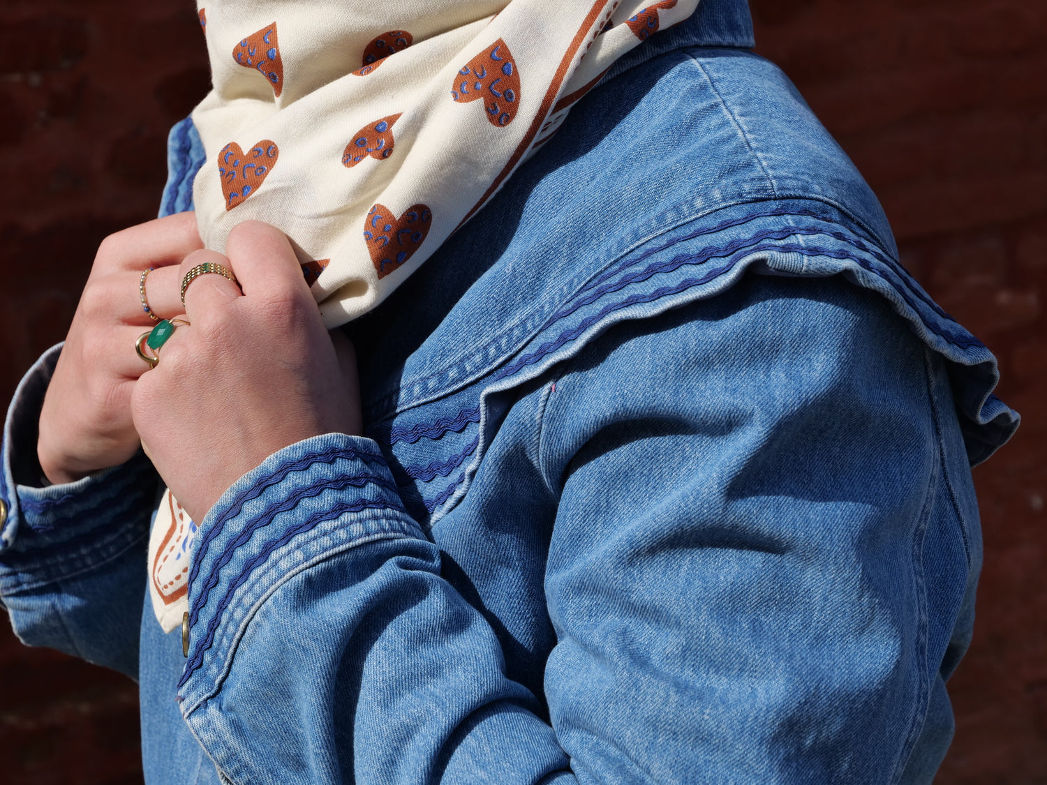 Grand Foulard Cœur Ecru Sauvage - Bonheur du Jour