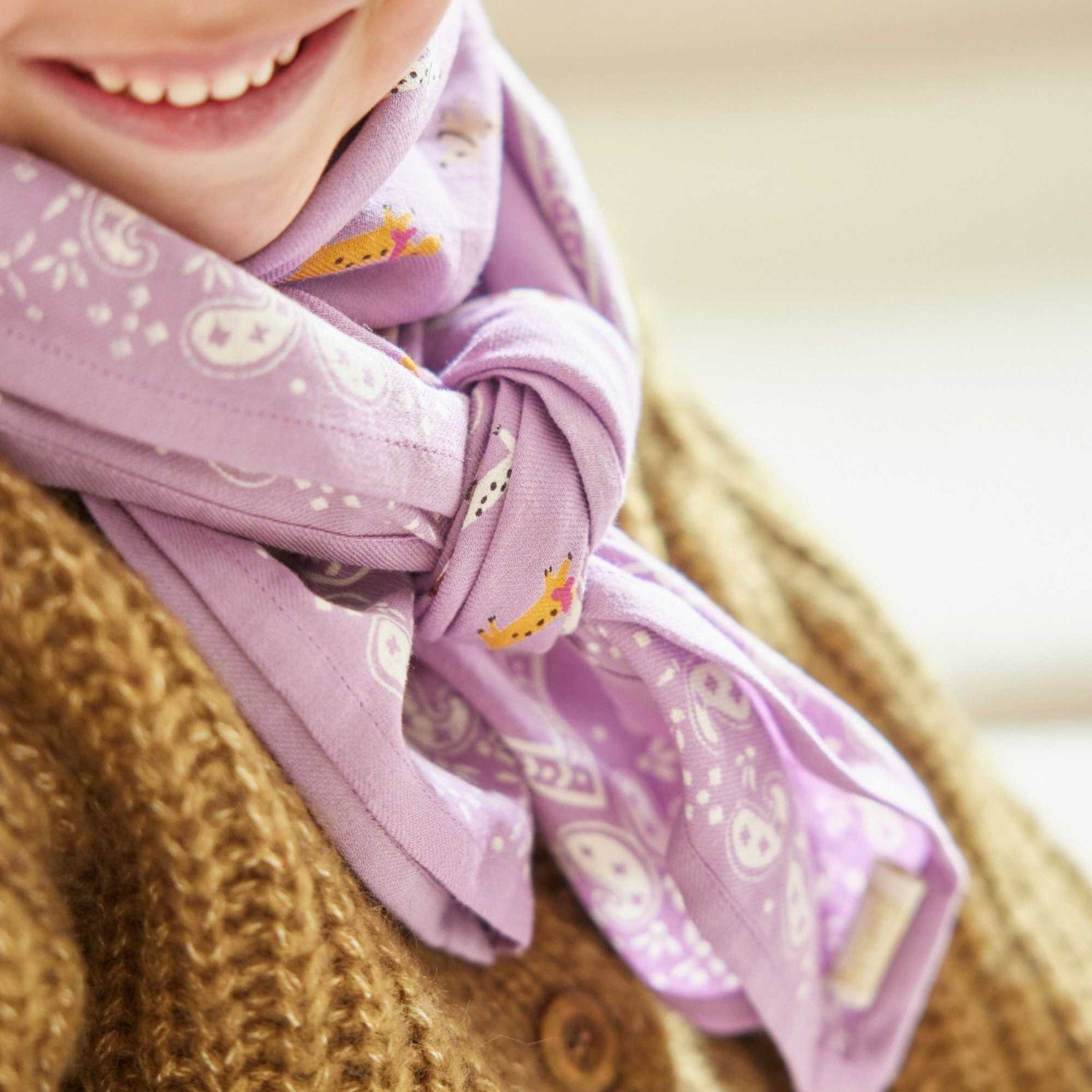 Grand Foulard Teckel Mauve - Bonheur du Jour
