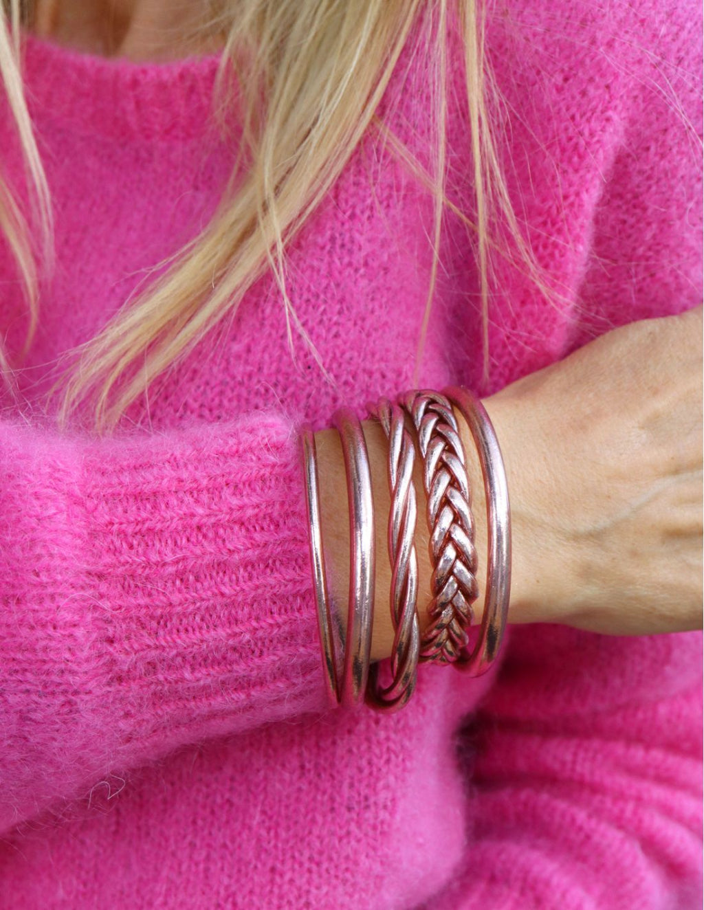 Photo de jonc bouddhiste tresse rose gold par Les Biscottes