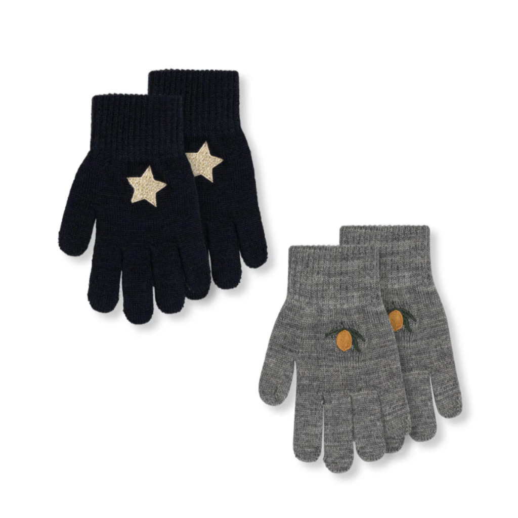 Lot de 2 Paires de Gants Étoiles-Citrons - Konges Slojd