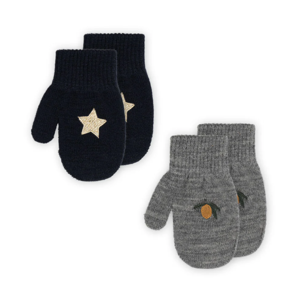 Lot de 2 Paires de Moufles Étoiles-Citrons - Konges Slojd