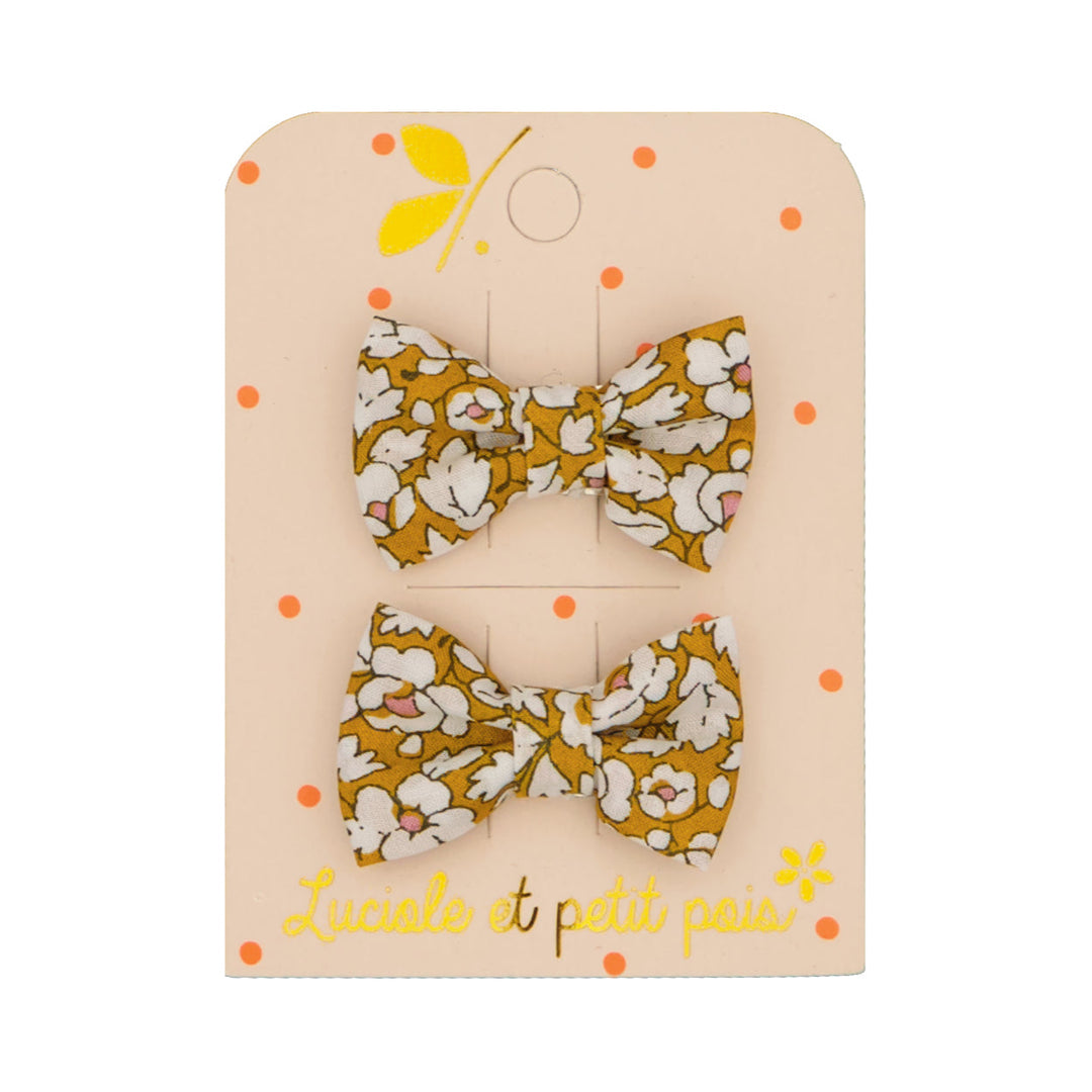 Mini Barrettes Papillon Moutarde - Luciole et Petit Pois