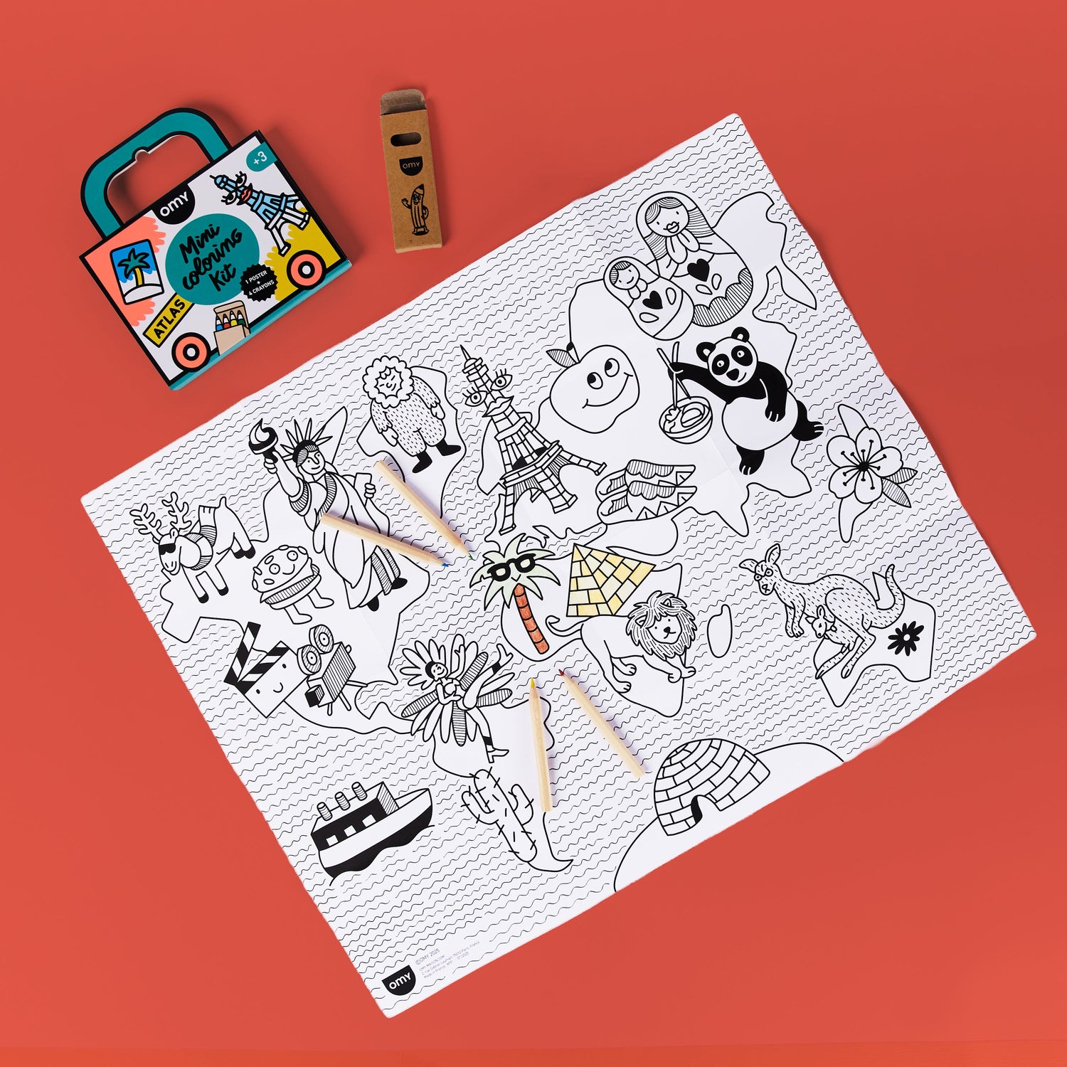 Mini Coloring Kit Atlas - Omy