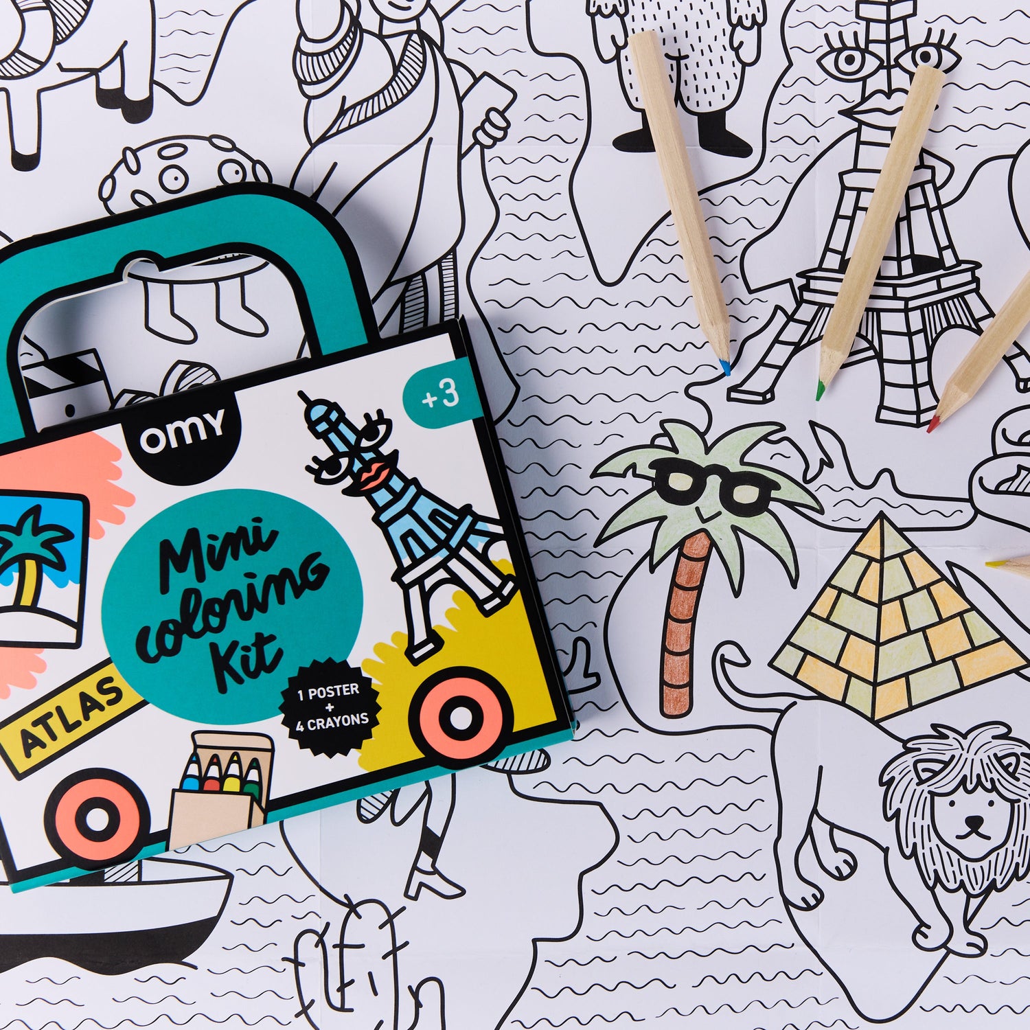 Mini Coloring Kit Atlas - Omy