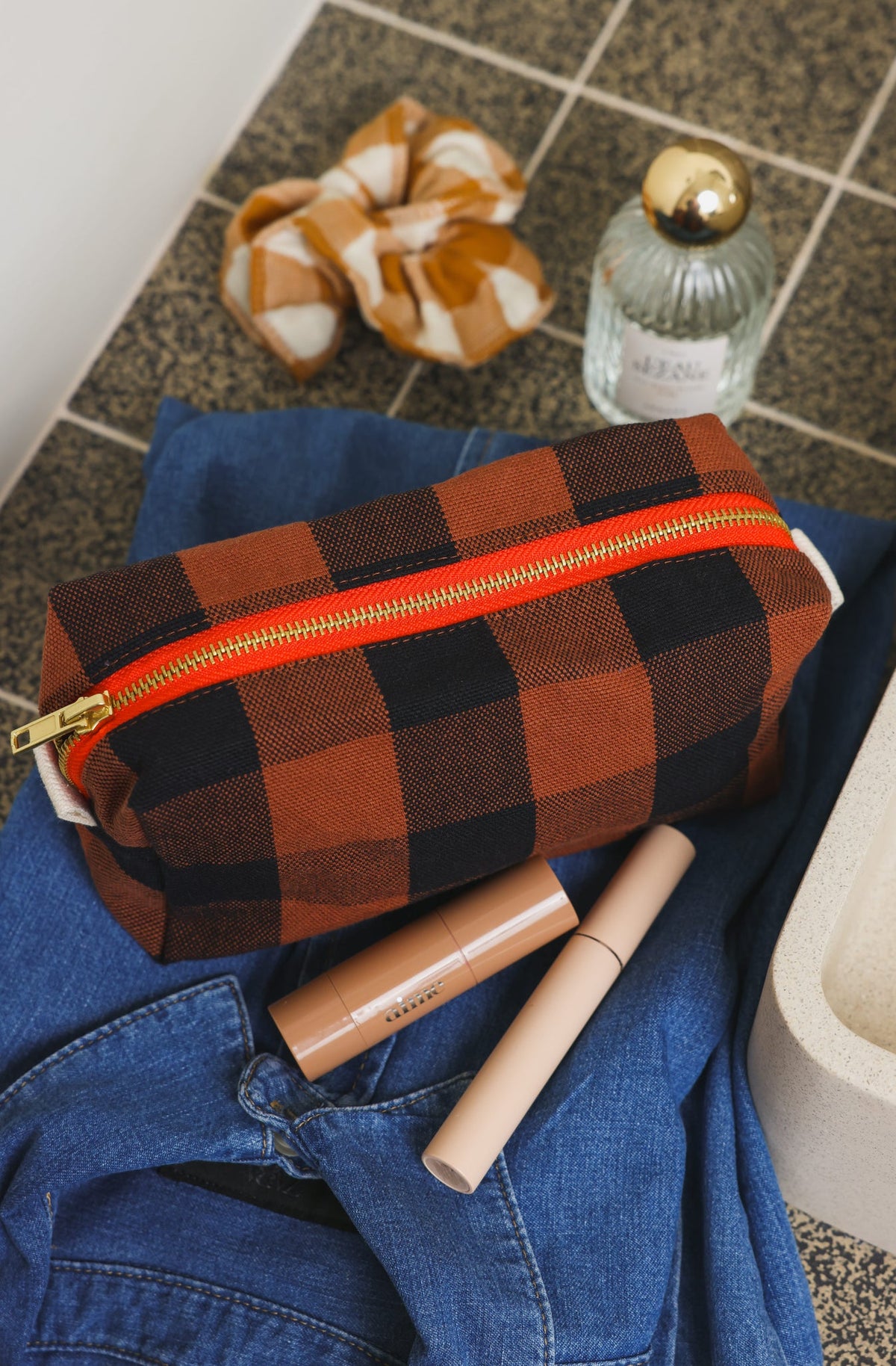 Mini Trousse de Toilette Big Vichy Ginger - Rose In April