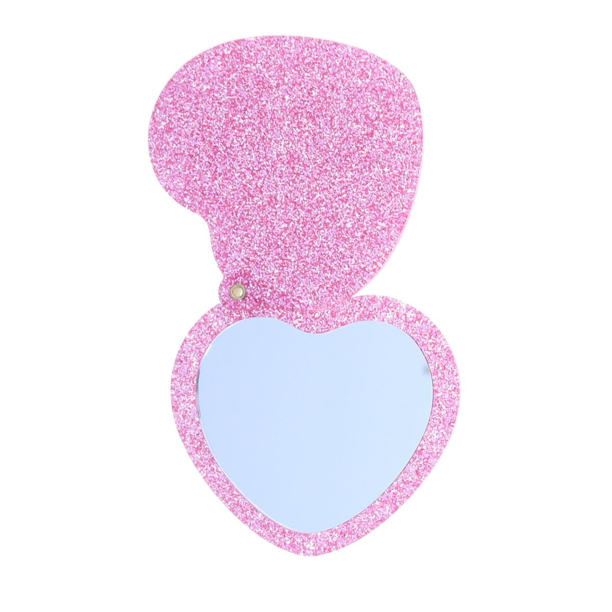 Miroir Cœur Rose Paillettes - Mercredi