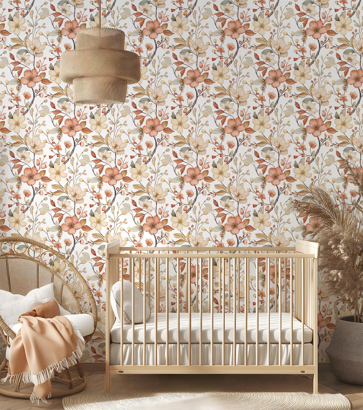 Papier Peint Louison Fleurs Nostalgique - Lilipinso