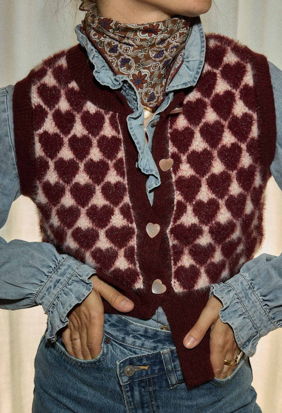 Petit Foulard Bijou Rubis - Gabrielle Paris