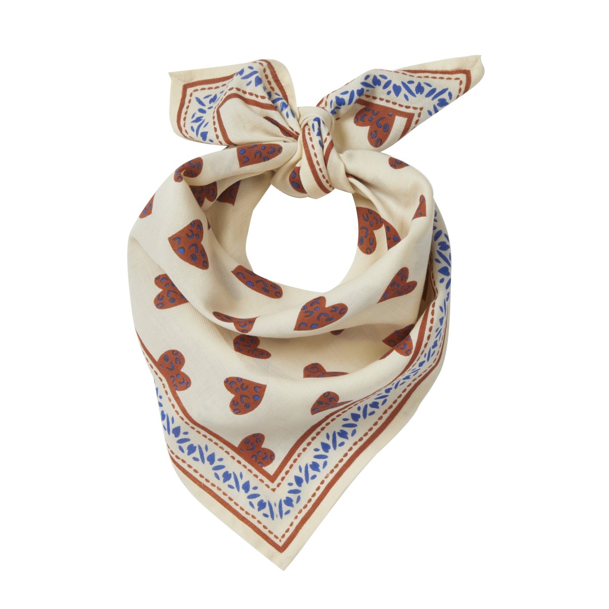 Petit Foulard Cœur Sauvage Écru - Bonheur du Jour