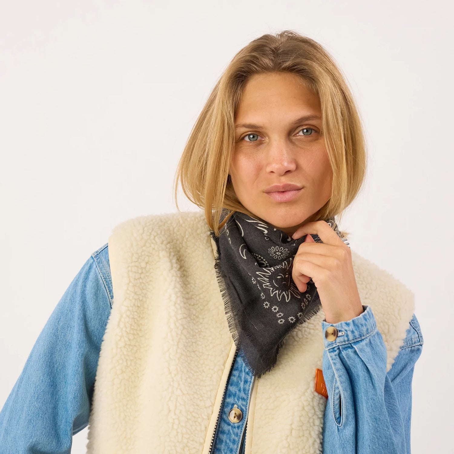 Petit Foulard en Laine Alice Anthracite - Billybelt