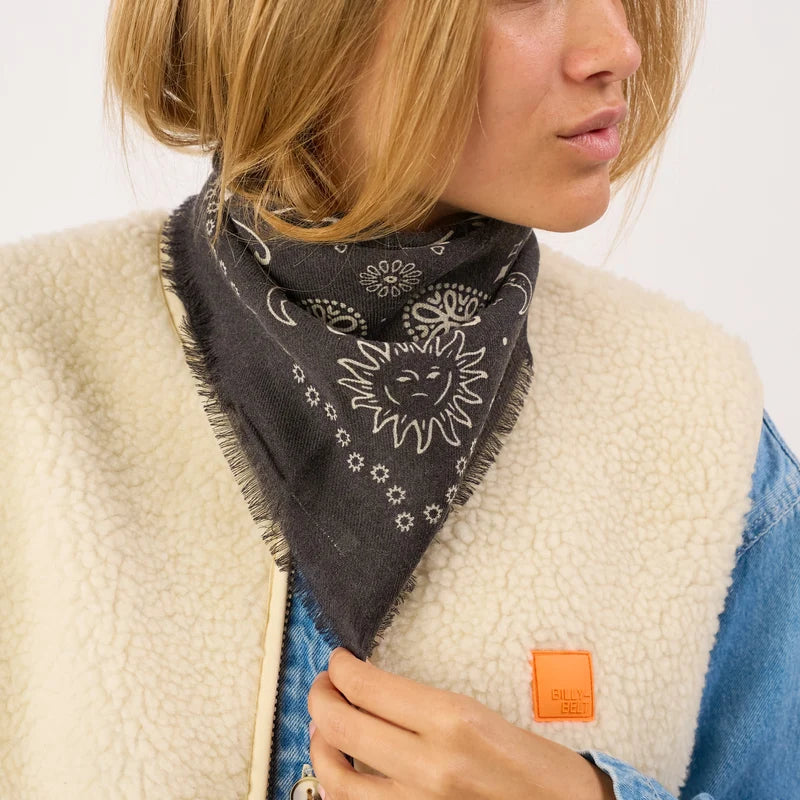 Petit Foulard en Laine Alice Anthracite - Billybelt