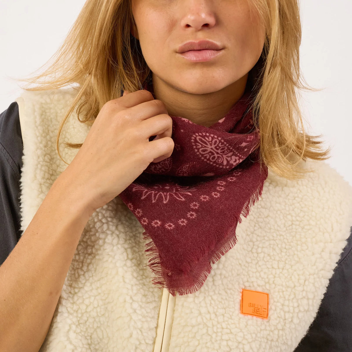 Petit Foulard en Laine Alice Bordeaux - Billybelt