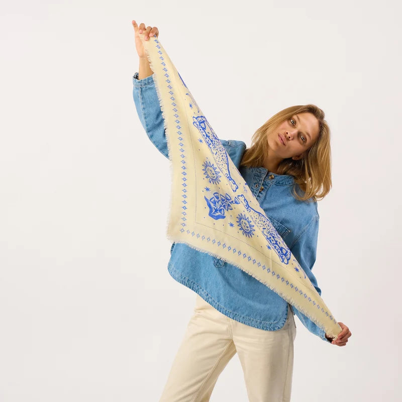 Petit Foulard en Laine Alice Ivoire - Billybelt