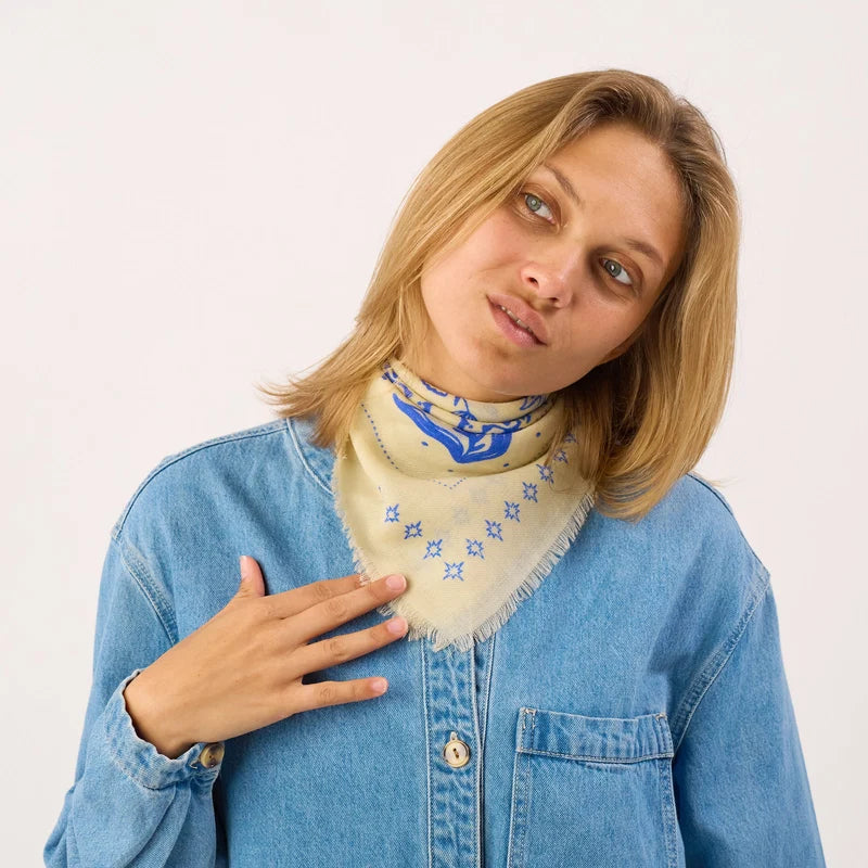 Petit Foulard en Laine Alice Ivoire - Billybelt