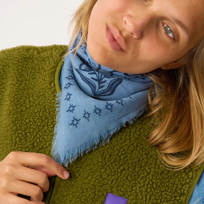 Petit Foulard en Laine Sacha Bleu - Billybelt