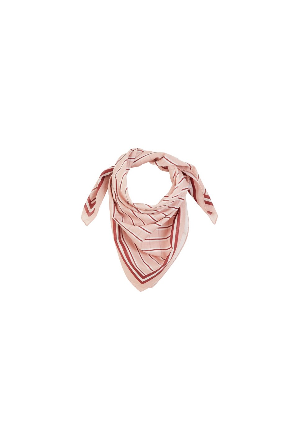 Petit Foulard Rayures Vermillon - Gabrielle Paris
