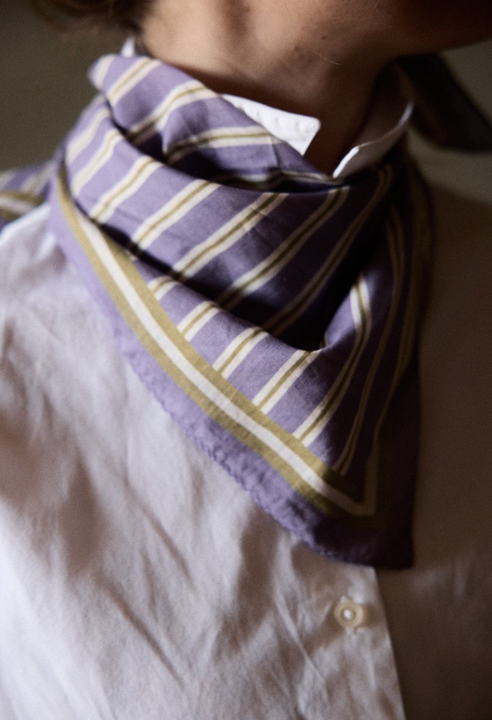 Petit Foulard Rayures Violettes - Gabrielle Paris