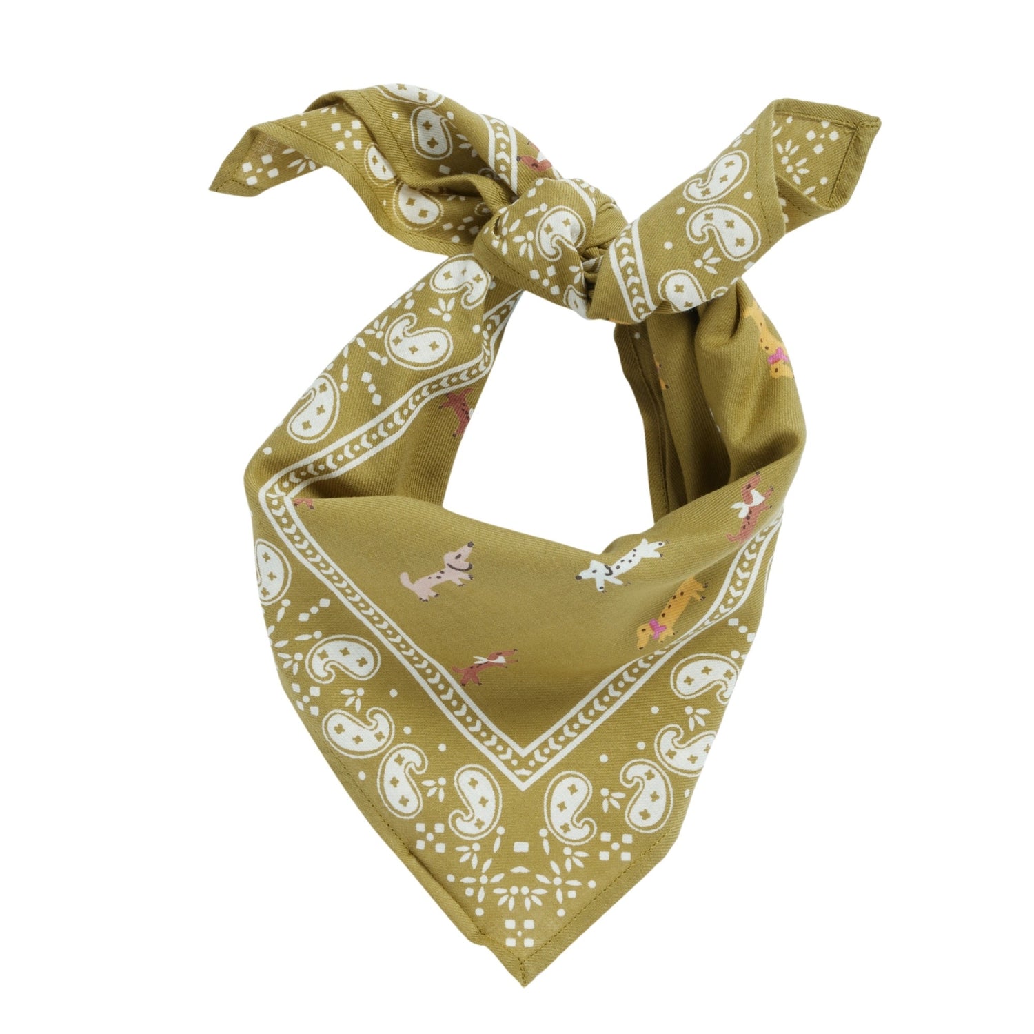 Petit Foulard Teckel Olive - Bonheur du Jour