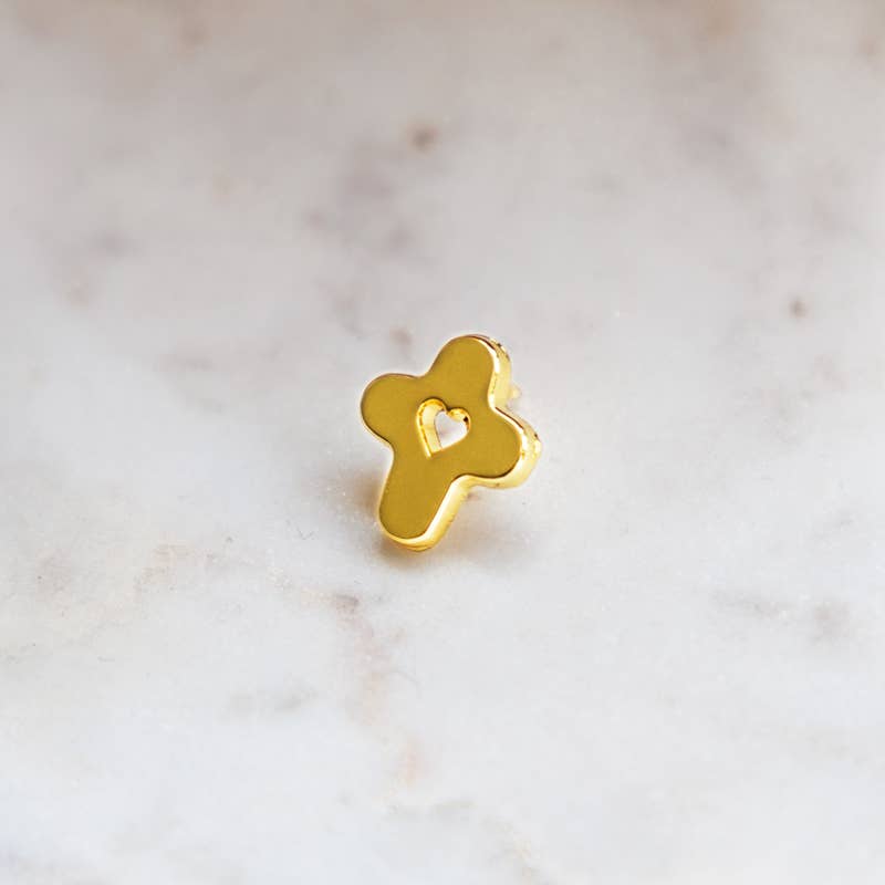 Pin's Croix Cœur Doré - Godsavetheking