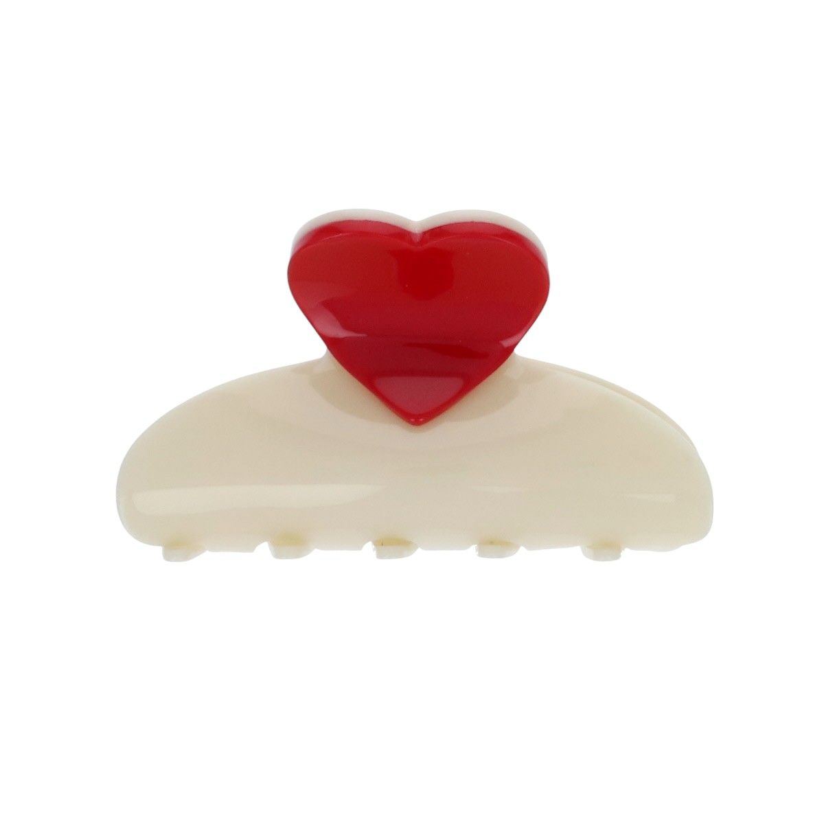 Pince Cœur Rouge Écru - Mercredi