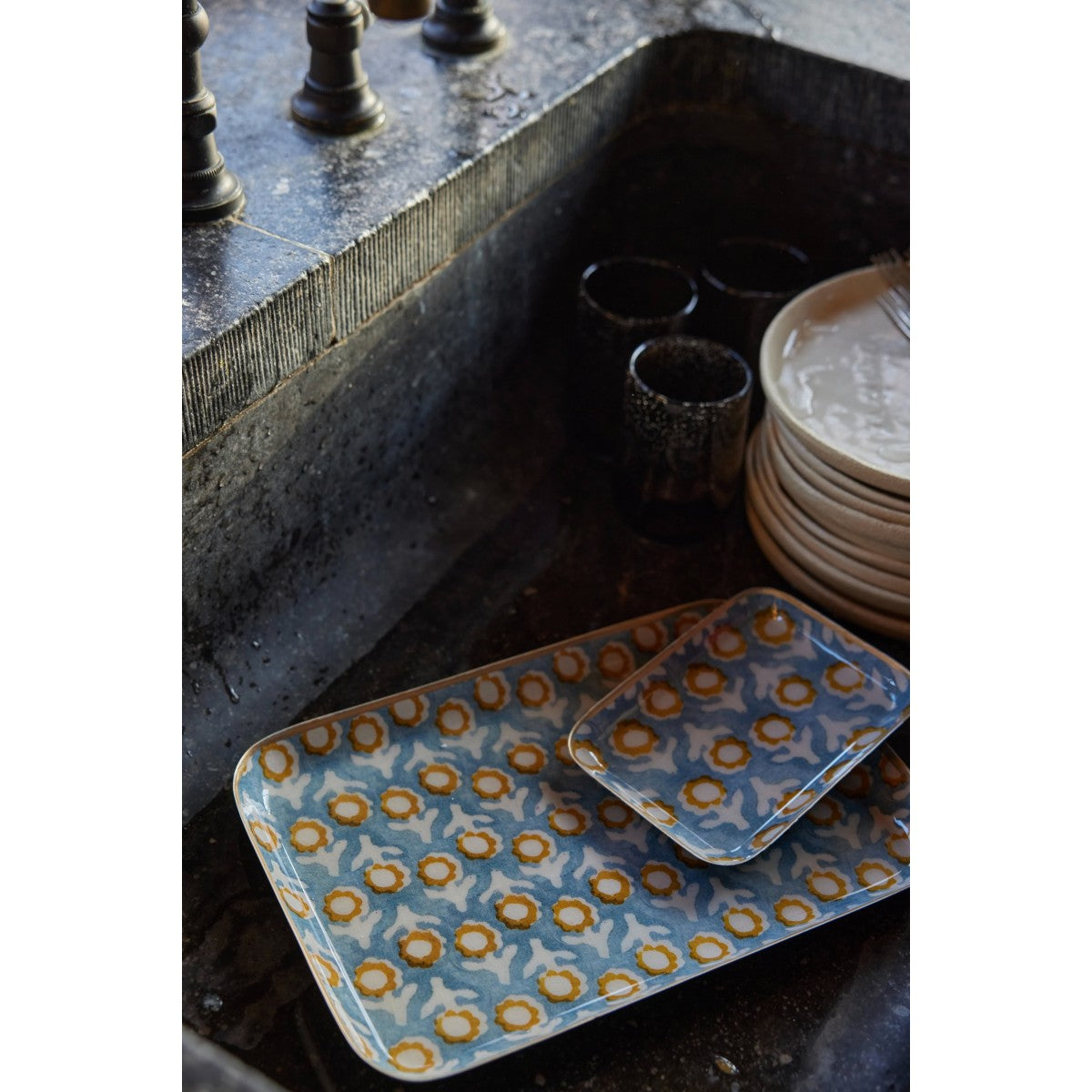 Plateau Tiny Isha Blue - Bonheur du Jour