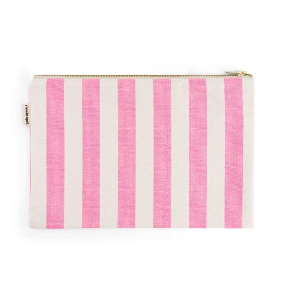 Pochette Lili Rayures Neon Pink - Rose in April