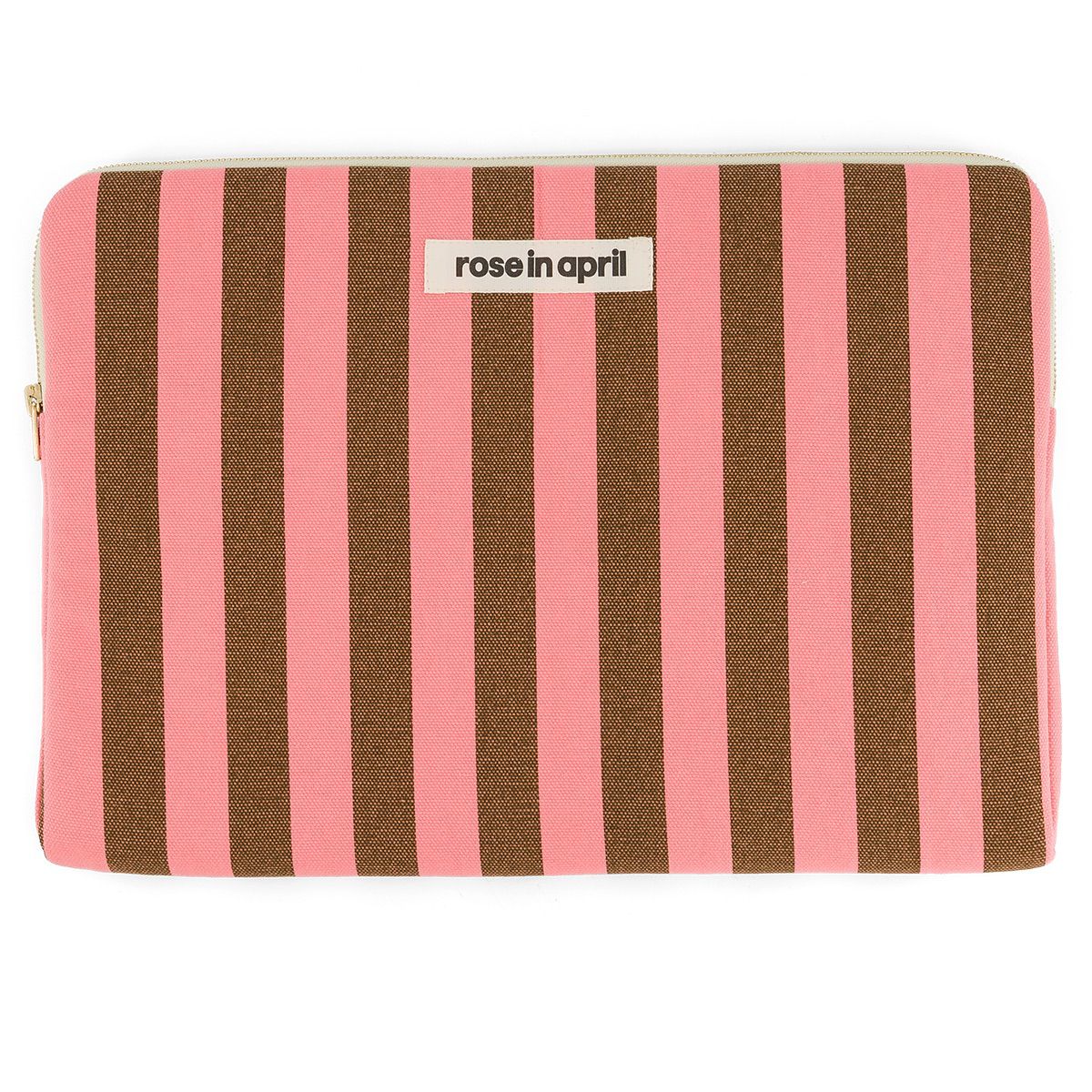 Pochette Ordinateur Maya Rayures Funky Pink / Olive - Rose In April