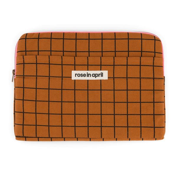 Pochette Ordinateur Octave Check Ginger - Rose In April