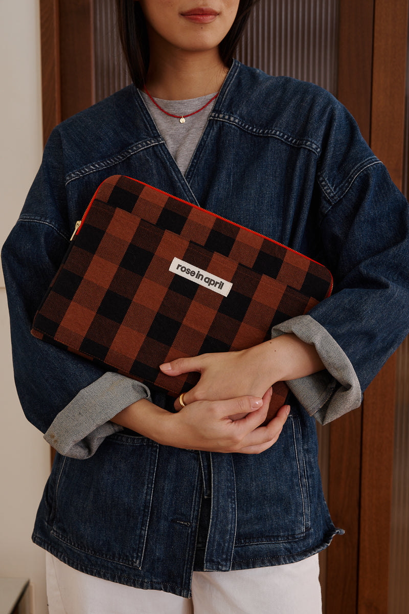 Pochette Ordinateur Octave Big Vichy Ginger - Rose In April
