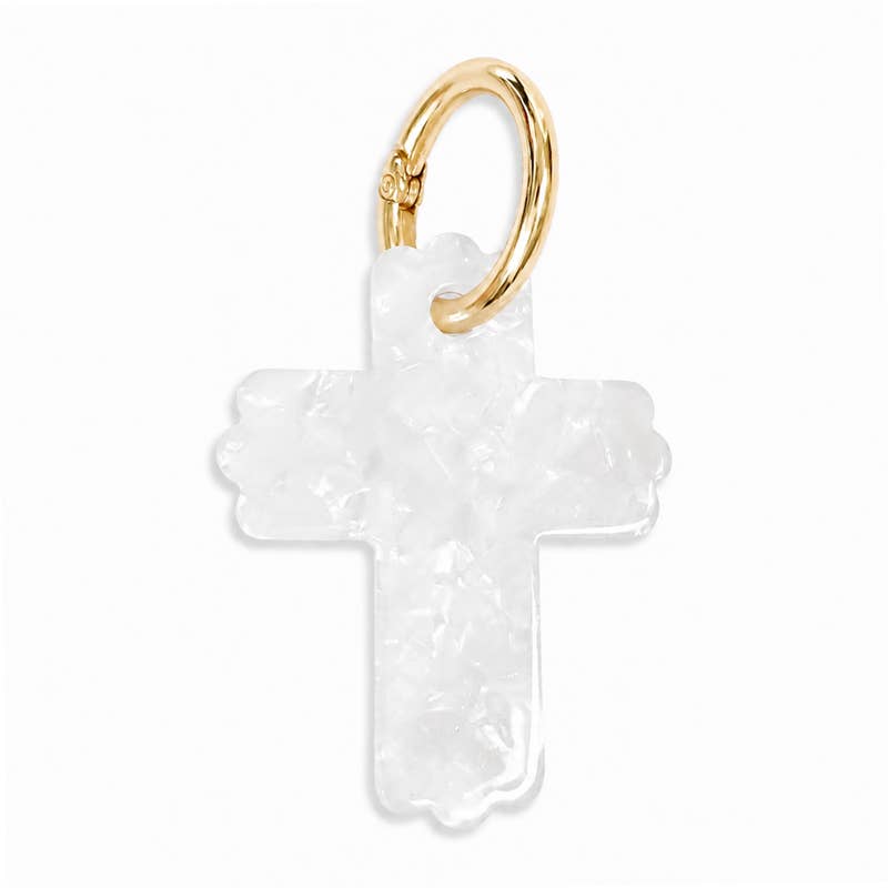 Porte-Clé Croix Nacré - Godsavetheking