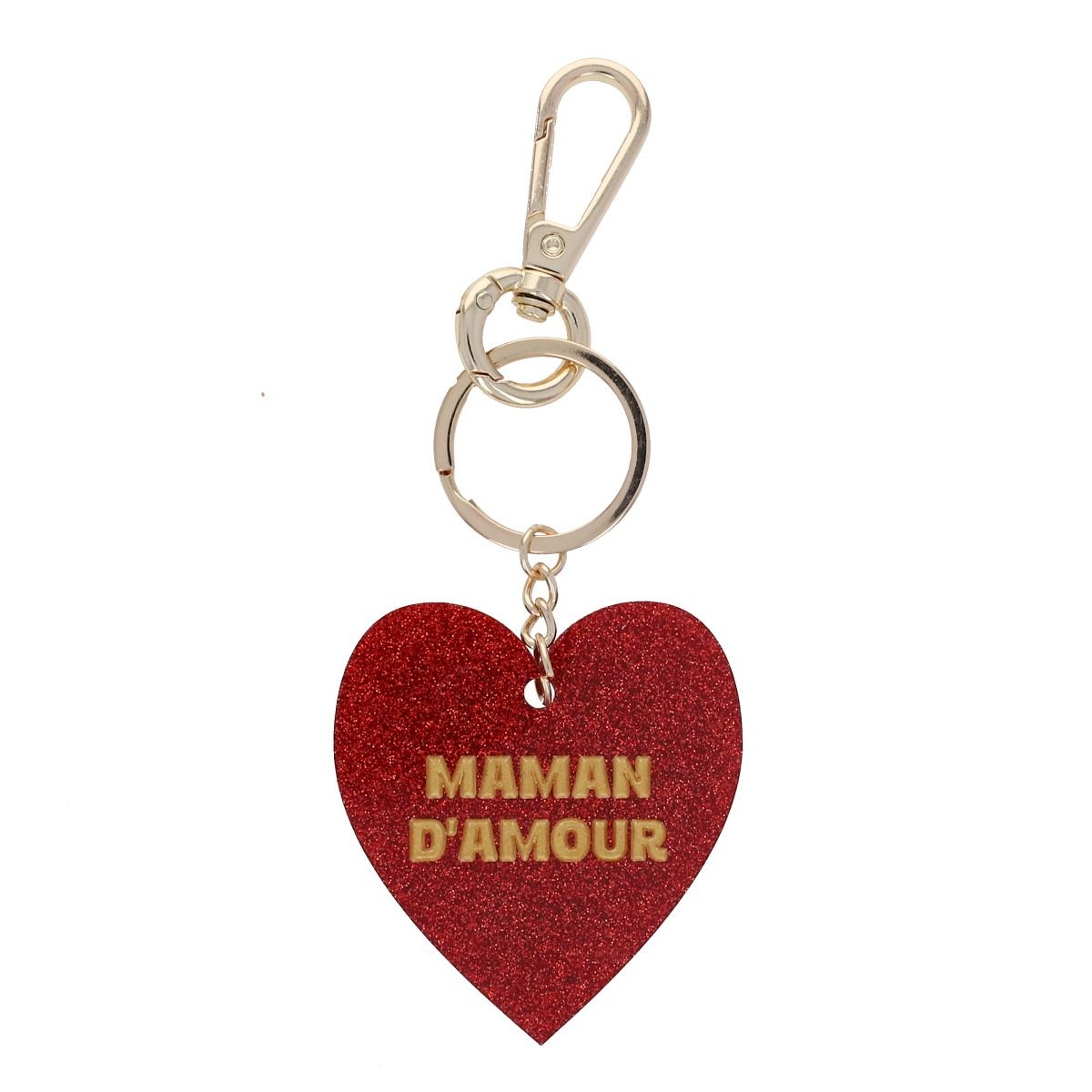 Porte Clés Cœur Rouge "Maman d'Amour" - Mercredi