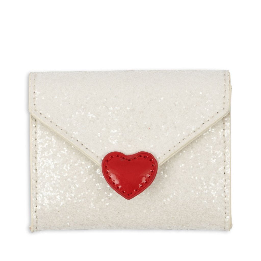 Porte Monnaie Lettre d'Amour Paillettes Crème - Konges Slojd