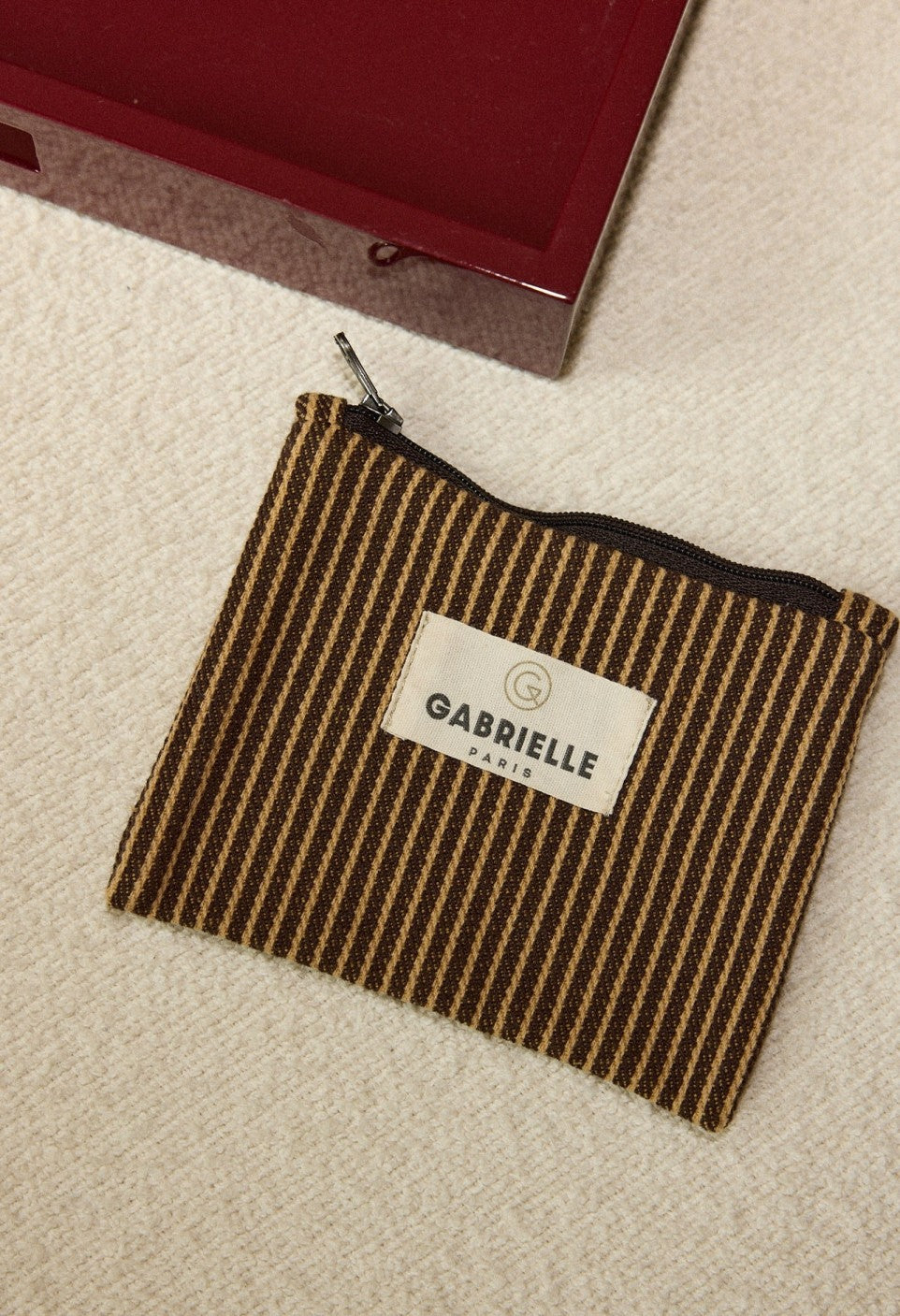Porte Monnaie Rayures Café - Gabrielle Paris