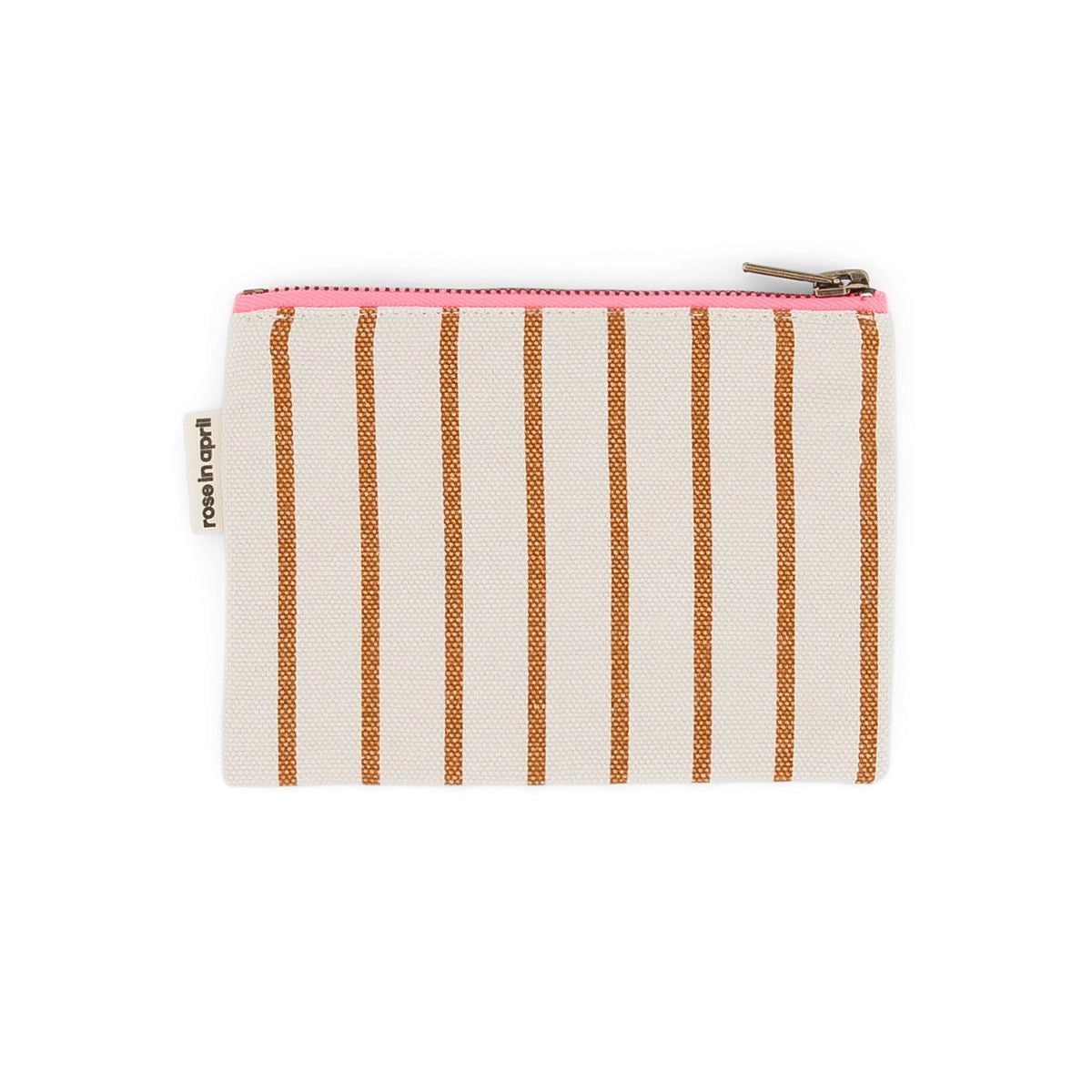 Porte Monnaie Rayures Tennis Pecan / Greige - Rose In April