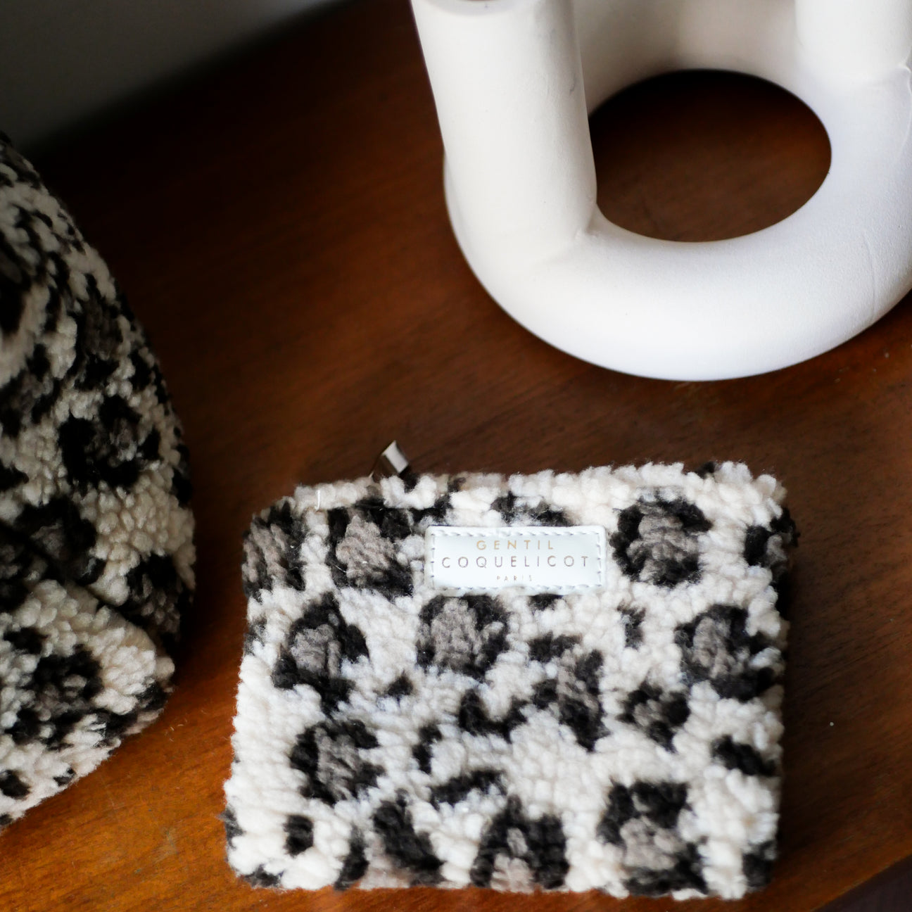 Porte Monnaie Sherpa Léopard - Gentil Coquelicot