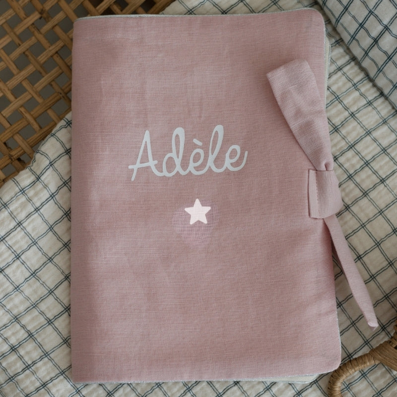 Protège Carnet de Santé Personnalisable Lin Rose - Oh La La Paris