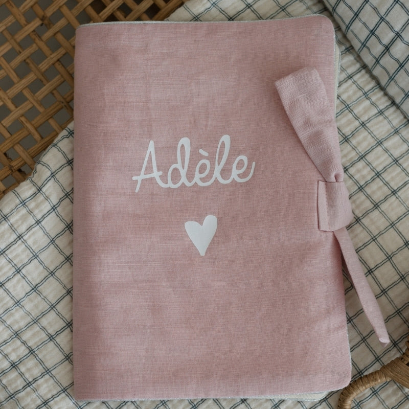 Protège Carnet de Santé Personnalisable Lin Rose - Oh La La Paris
