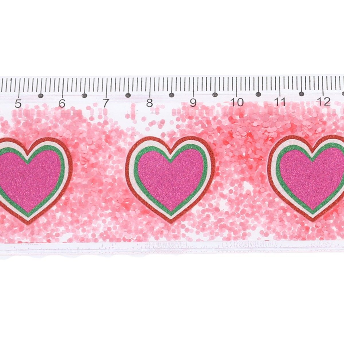 Règle à Paillettes Cœurs Roses - Mercredi