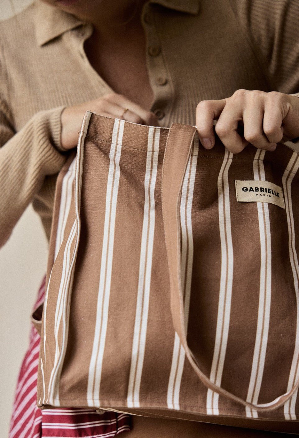 Sac 24h Rayures Noisette - Gabrielle Paris