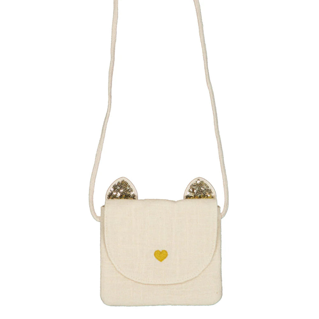 Photo de sac a main enfant chat ecru luciole et petit pois 1 par Les Biscottes