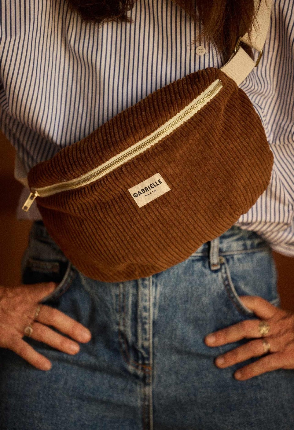 Banane Velours Camel - Gabrielle Paris