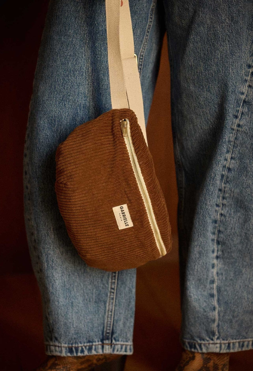 Banane Velours Camel - Gabrielle Paris