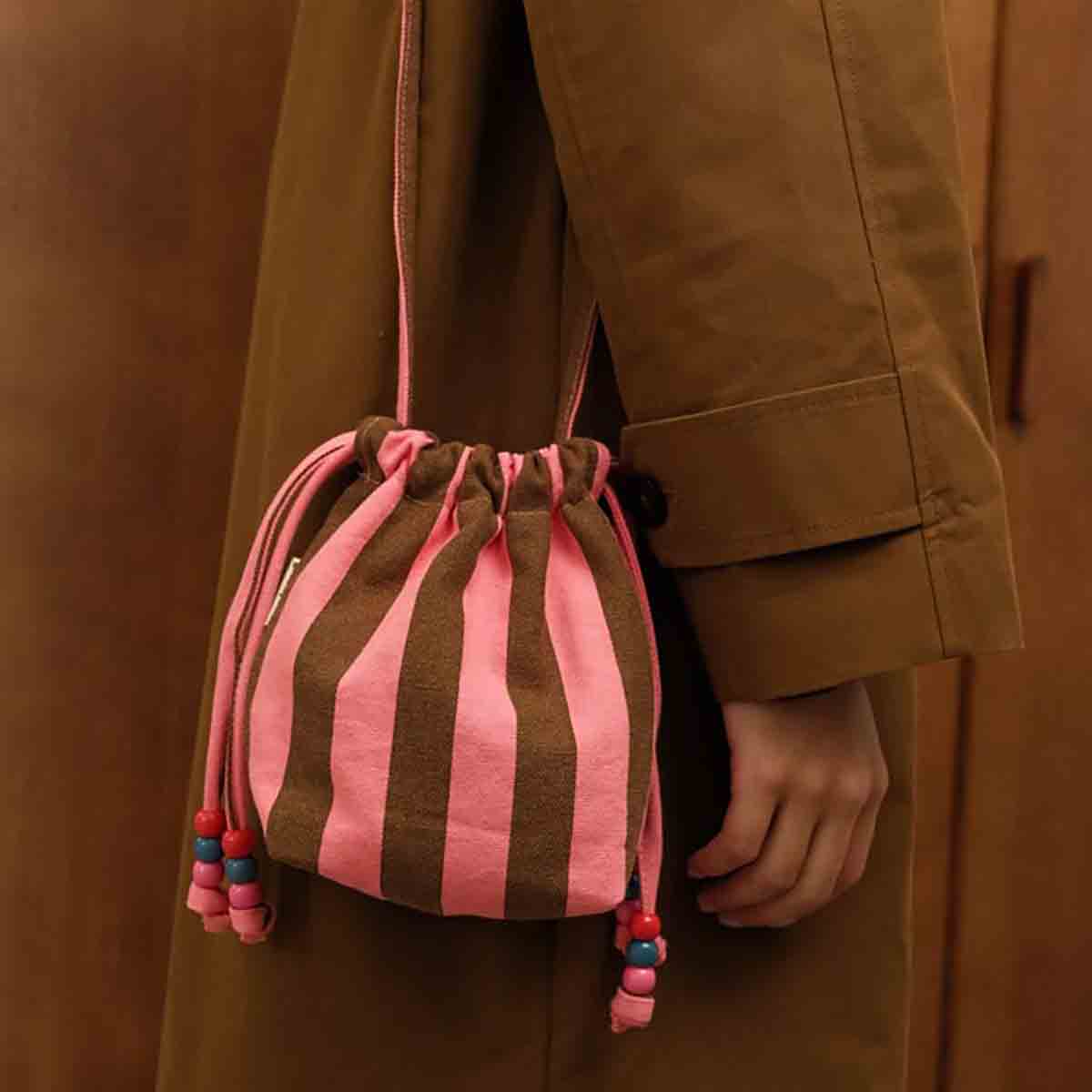 Sac Billie Rayures Funky Pink / Olive - Rose In april