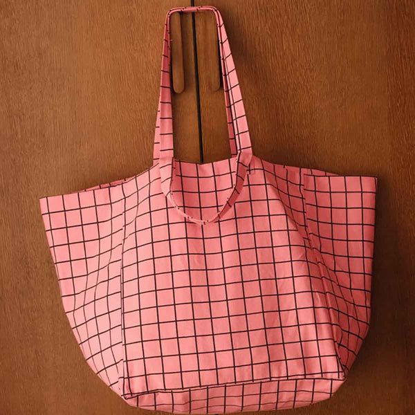 Sac Cabas Élisa Check Funky Pink - Rose In April