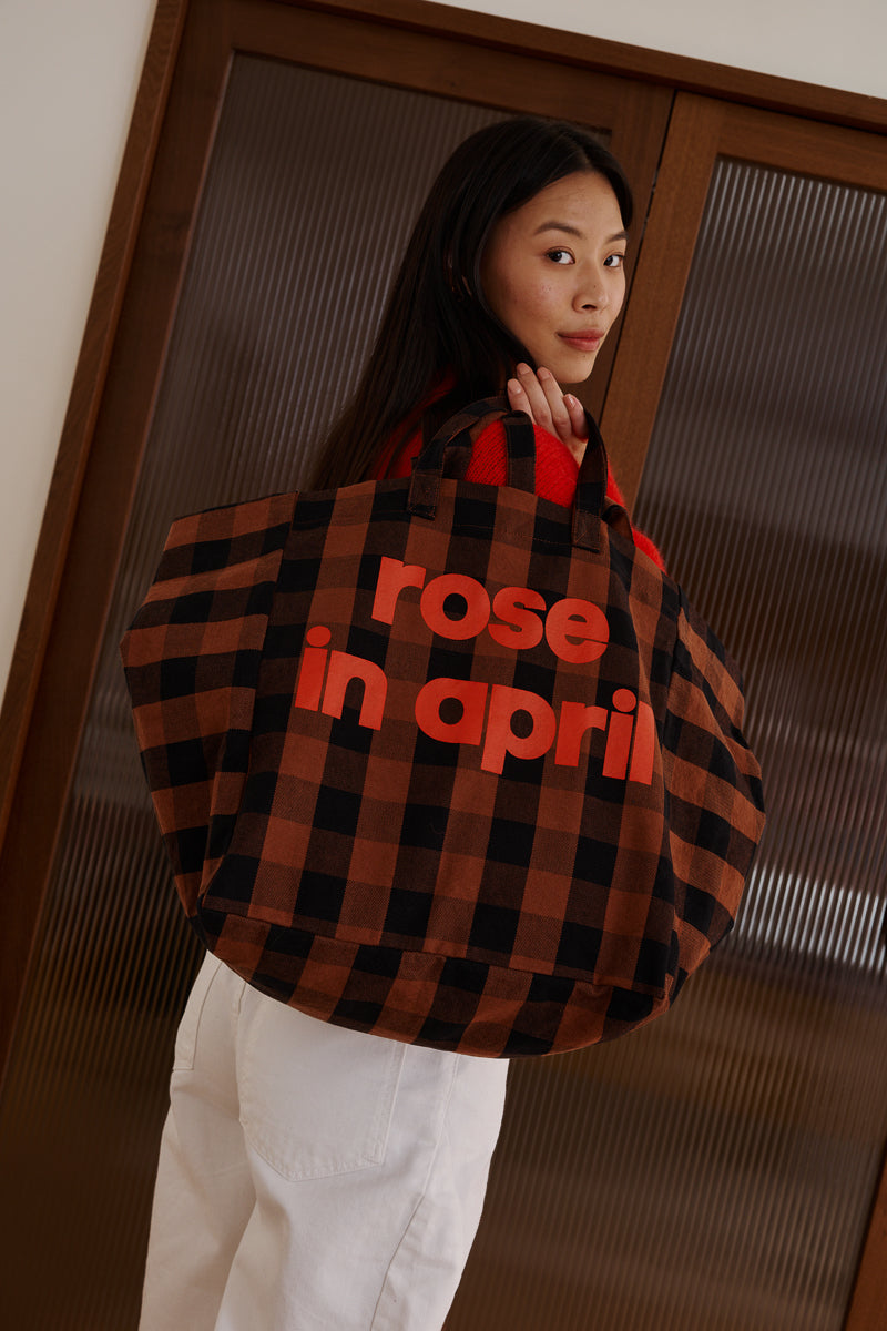 Sac Cabas Elisa Logo Big Vichy Ginger - Rose In April