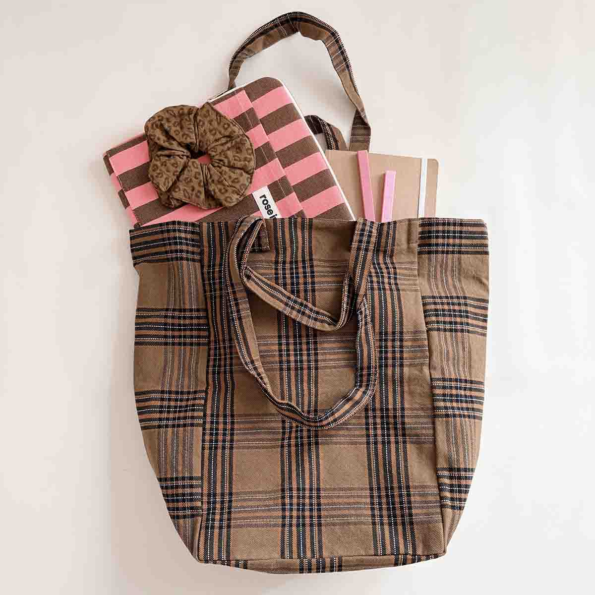 Sac Cabas Élisabeth Tartan - Rose In April