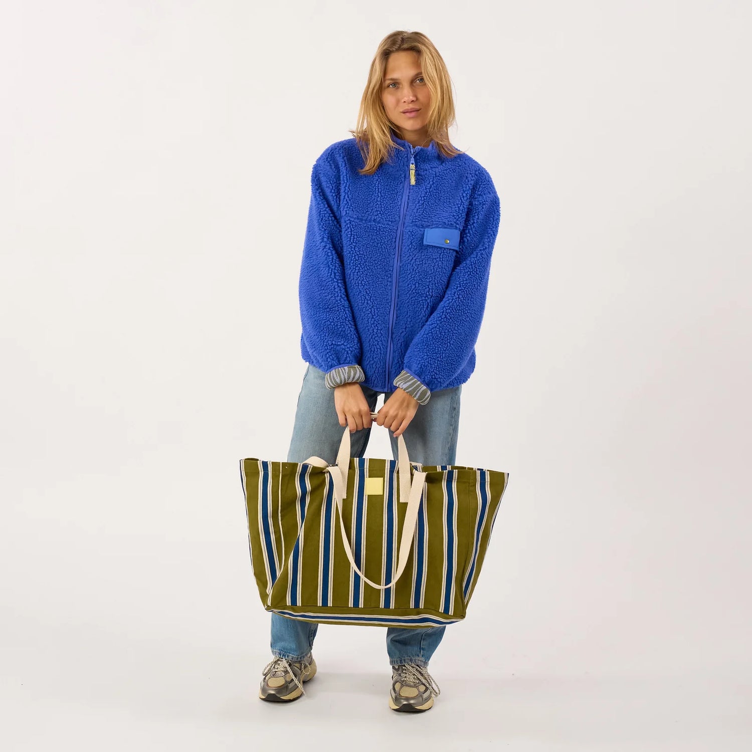 Sac Cabas Rayé Vert et Bleu - Billybelt