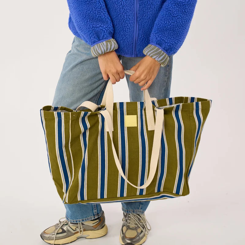 Sac Cabas Rayé Vert et Bleu - Billybelt