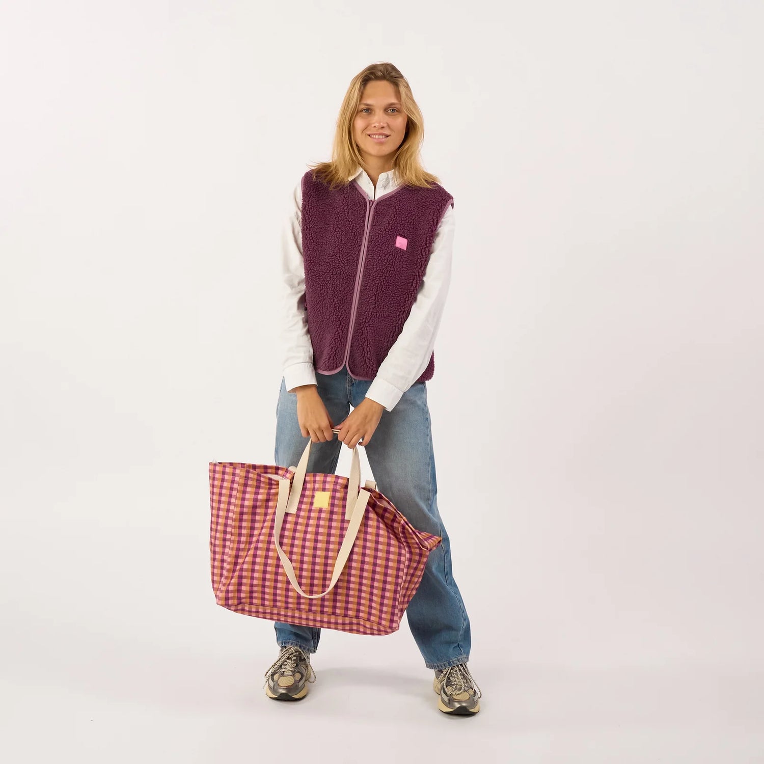 Sac Cabas Vichy Orange et Violet - Billybelt