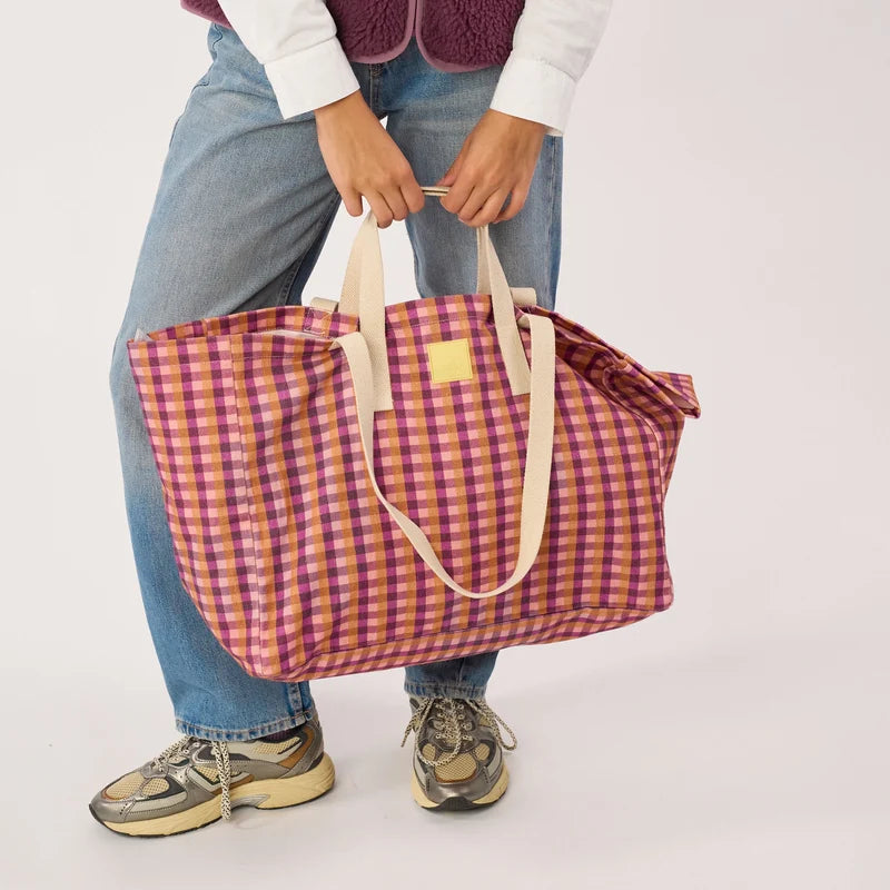 Sac Cabas Vichy Orange et Violet - Billybelt